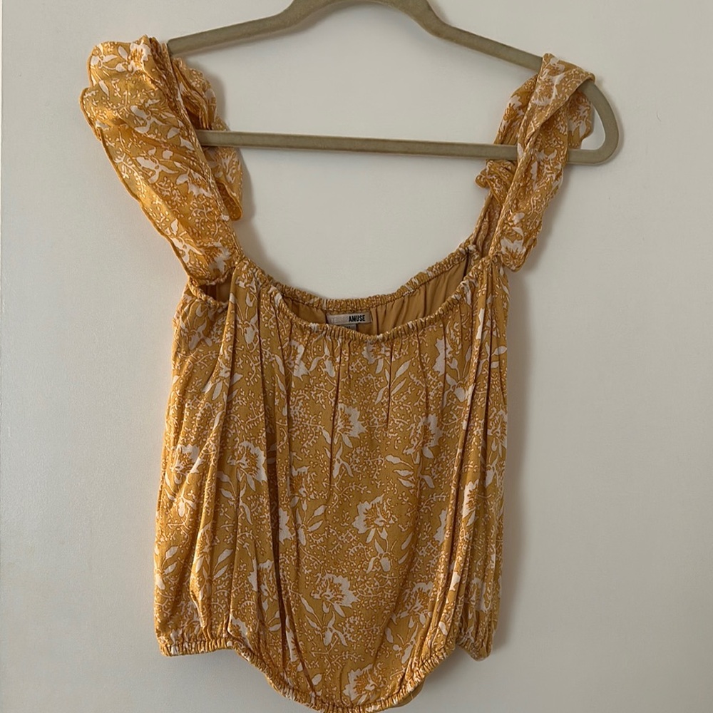 Gold Ruched Ruffled Crop Top